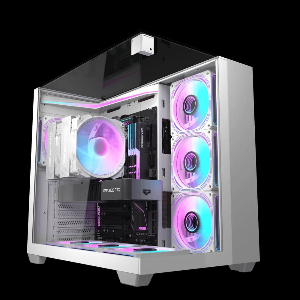 DarkFlash TH285 Panoramic ATX Gaming Case WHITE