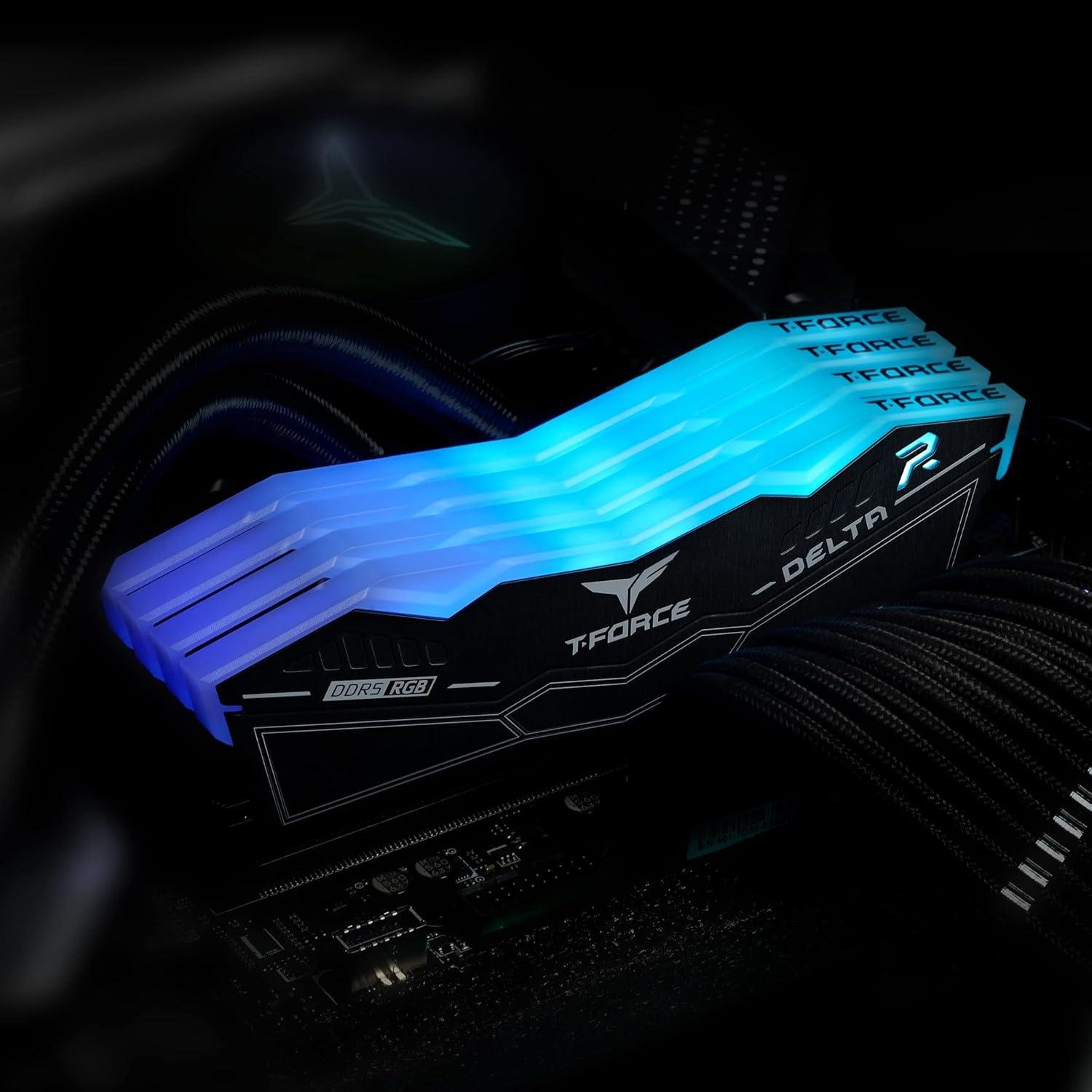 TEAMGROUP T-Force Delta RGB DDR5 Ram 64GB (2x32GB) 6000MHz PC5-48000 CL38 Intel XMP 3.0 & AMD Expo