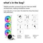 SAMA SM360 PRO AIO 360mm Liquid Cooler 2.8 inch Screen LCD Display CPU Cooler_WHITE