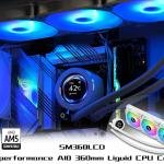SAMA SM360 PRO AIO 360mm Liquid Cooler 2.8 inch Screen LCD Display CPU Cooler_WHITE