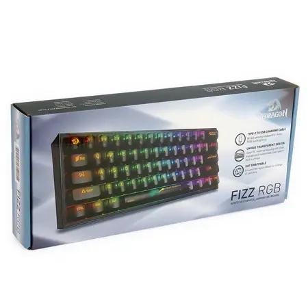 REDRAGON MECHANICAL KEYBOARD K617 CTB WIRED TRANSPARENT BLACK