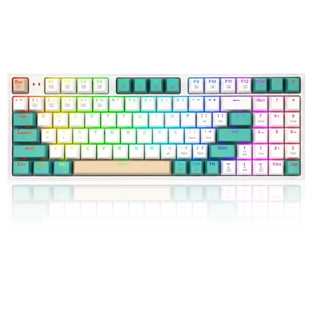 REDRAGON MECHANICAL KEYBOARD K643WGC-RGB PRO 94KEYS BLUETOOTH 2.4G+ WIRED TRI-MODES
