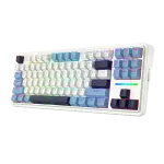 Redragon ANTONIUM K728 PRO 80% Wireless Gasket Gaming Keyboard, White & Blue