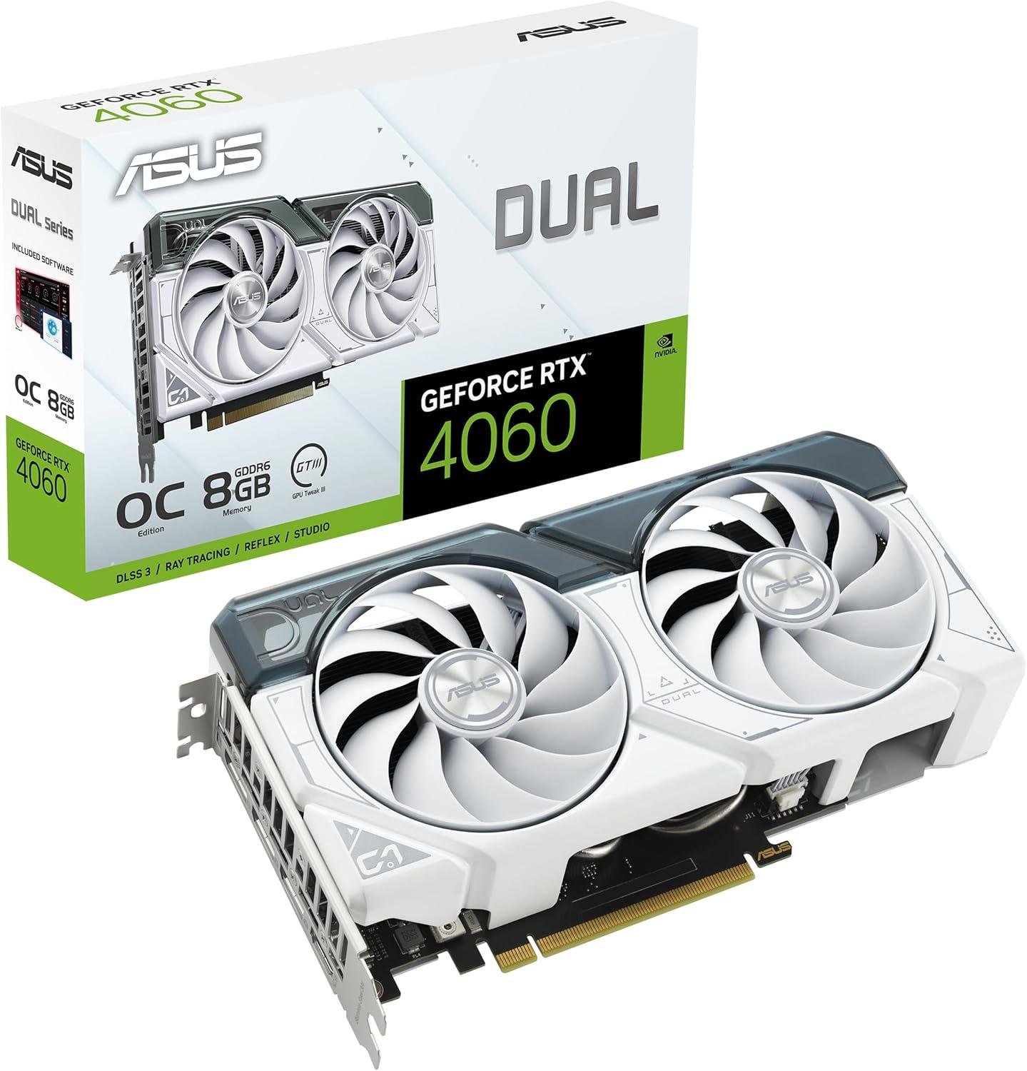 ASUS Dual GeForce RTX™ 4060 OC White Edition 8GB