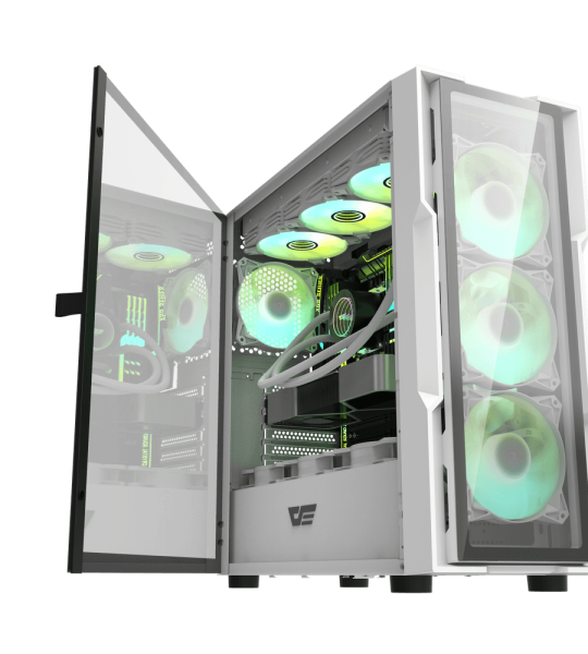 DK431 Glass E-ATX PC Case_WHITE