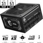 MSI MAG 1250GL PCIE 5 Gaming Power Supply - ATX 3.1 & PCIE 5.1 Ready