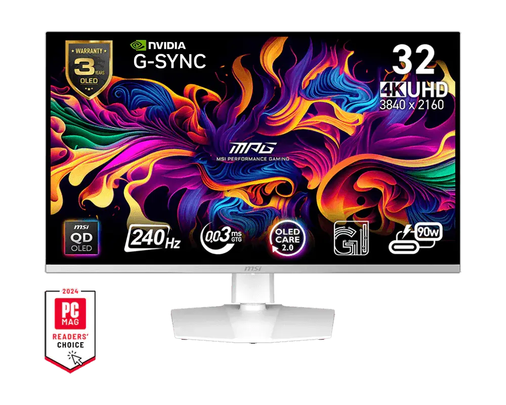 MSI MPG 321URXW QD-OLED WHITE 240HZ 4K 32INCH